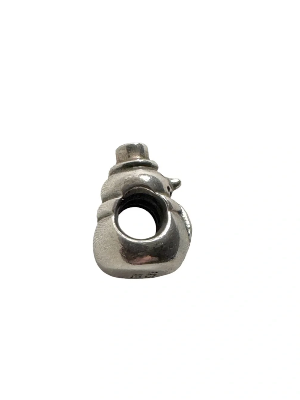 Authentic Pandora Retired Classic Snowman Hat Scarf Charm Sterling Silver 790374